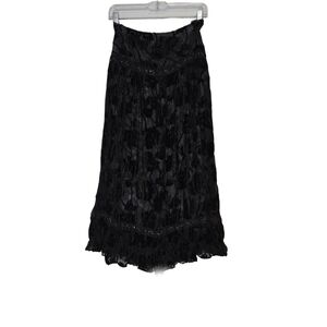 Danier Midi Western Whimsigoth Gothcore Sheer Paisley Floral Velvet Size M Skirt
